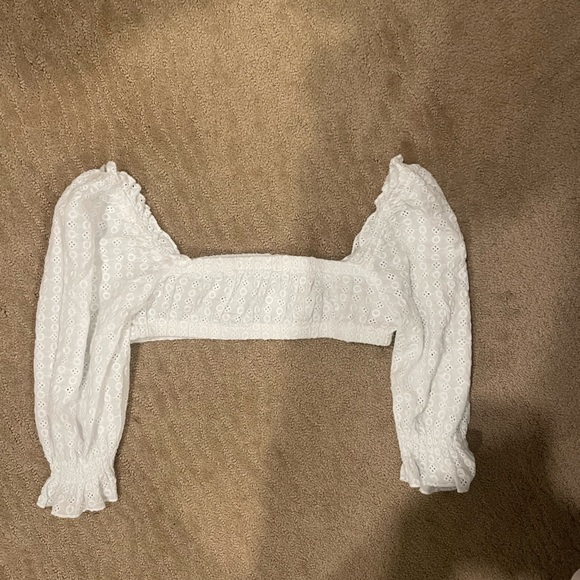 Princess polly white puff sleeve crop top - Picture 1 of 2